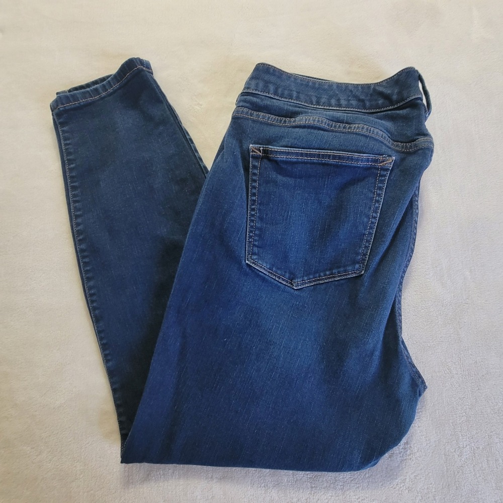 Boutique+ Skinny Jeans Womens 16W Dark Wash Indigo Stretch Denim Plus Size